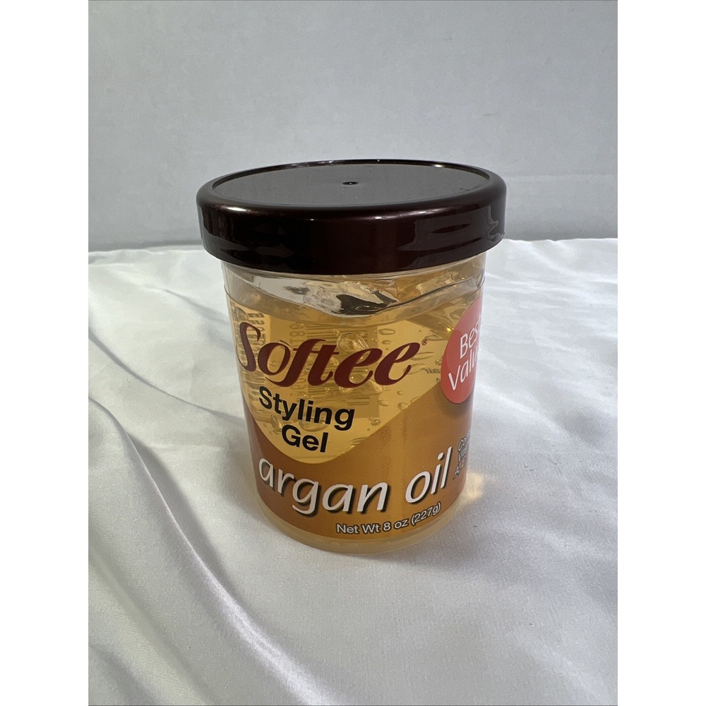 Softee Argan Oil Styling Gel Vitamins A, E, B5 Enrich Repair‎ Protect Hair 8oz